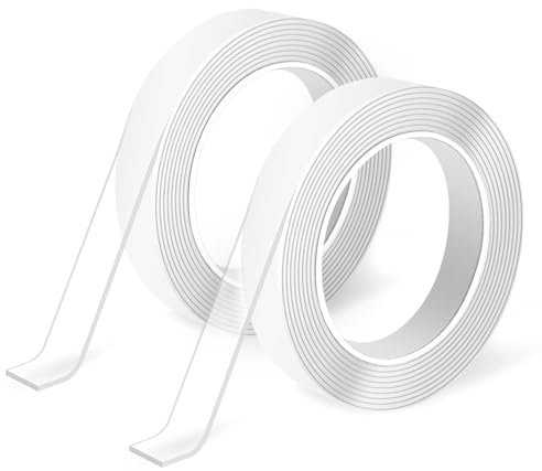 SANLI TAPE Doppelseitiges Klebeband Extra Stark Transparent Nano Tape AblöSbar Spurloses Klebestreifen Wiederverwendbares Double Sided Tape FüR Teppich, Foto Wand, KüChe, Zuhause, Auto