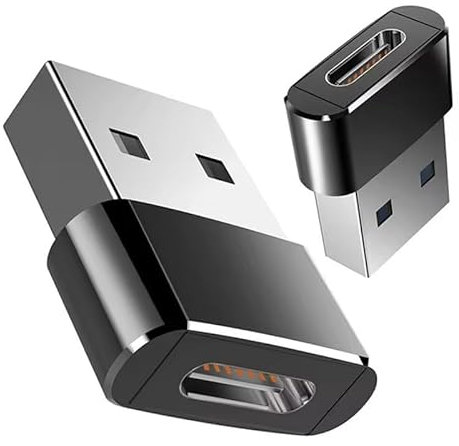 USB Type-C to USB-A Adapter Cable Converter, 2 Pack, Black, for Apple Watch, Mac, iPhone, iPad, CarPlay, Samsung Galaxy