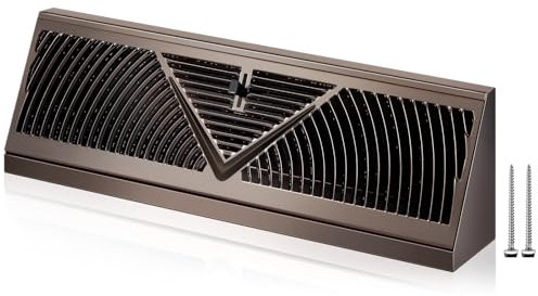 Yaocom 1 Pack 15 Inch Baseboard Register Duct Opening Size Vent Covers for Home Floor Wall Baseboard Vent Covers Supply Floor Baseboard Diffuser, Oil Rubbed Bronze