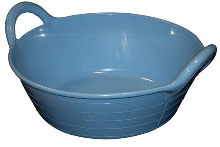 Red Gorilla Plas Small Skip Feed Bucket Tub Feeder Trough for Animal Feeding Garden Stable Building Site 11 Litre Capacity (Sky Blue)