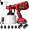 Cordless Paint Sprayer, Paint Sprayers with 21V Battery, Fence Paint Sprayer with 2x 2000mAh Batteries & Charger & 1000ML Container for Walls