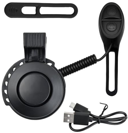 Fahrradklingel Elektrische, 100dB Klingel Laut Mini Klingel Fahrrad, USB Wiederaufladbar, mit Einstellbare Lautstärke, 4 TonModi, Wasserdicht für Fahrräder