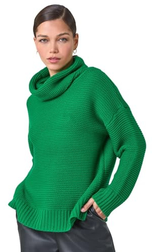 Roman Originals Textured Cowl Neck Jumper for Women UK - Ladies Everyday Autumn Winter Comfy Soft Evening Vacation Work Party Night Out