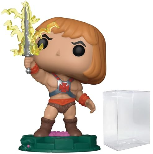 POP Funko Fusion – Masters of The Universe – He-Man Vinyl-Figur (zusammen mit kompatibler Box-Schutzhülle), mehrfarbig, 9,5 cm