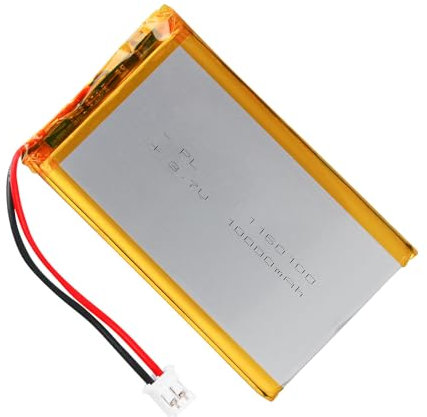 Lithium Polymer Battery 3.7V 10000mAh 1160100 Lipo Rechargeable Battery Pack with JST Connector for Bluetooth Speakers, Wireless Earbuds, Portable Electronics