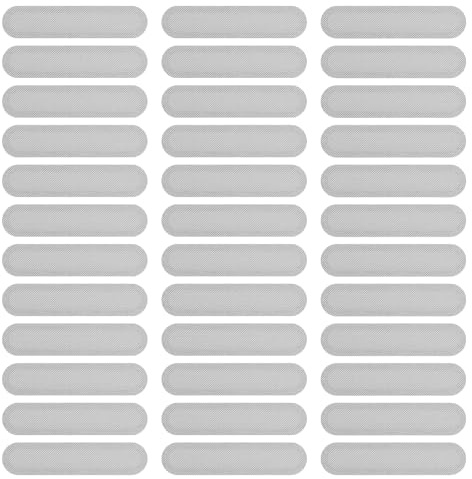 PATIKIL Phone Dustproof Net Stickers, 100 Pcs Phone Speaker Anti Dust Protector Cover Universal Speaker Mesh Sticker for Mobile (0.87x0.2), Silver