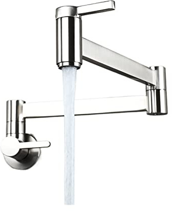 Folding Kitchen FaucetWallMounted DualHandle Single Cold Water Tap Gold/Black/Chrome Finish Sink Extender Pot Filler Stylish Bathroom Fixture