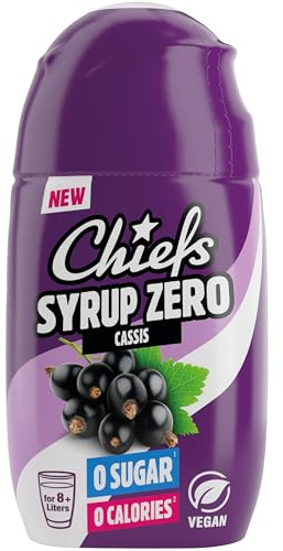 CHIEFS Syrup Zero, Johannisbeere, 65ml, für mehr als 8l Fertiggetränk, Sirup zuckerfrei mit echten Fruchtextrakten, vegan, zero Kalorien, made in Germany