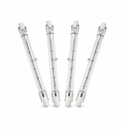4 Pack R7s Halogen Bulb 118mm 230W Dimmable – 4560LM J118 Security Light Bulb – 2700K Warm White – Linear Halogen Floodlight Bulbs for Work Spotlights Landscape Floor Lamp – 230V [Energy Class G]