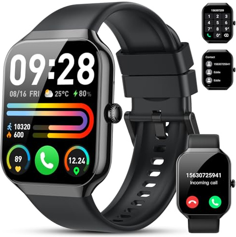 Smartwatch Uomo Donna, 1.96 Orologio Smartwatch con Effettua/Risposta Chiamate, 112+ Sportive Smart Watch con Contapassi, Sonno/Cardiofrequenzimetro, IP68 Impermeabile Fitness Tracker per iOS Android