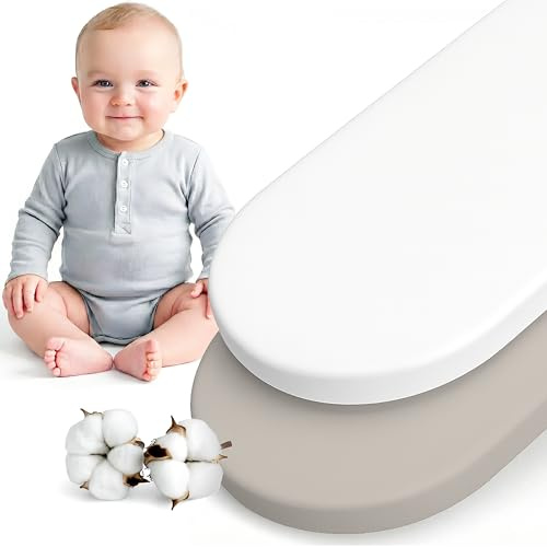 Dreamzie - 2er Set Spannbettlaken Kinderwagen 40x80 cm - Baumwolle | Grau/Weiß · Stubenwagen & Wiege · Soft · Atmungsaktiv · Oeko-Tex Zertifiziert