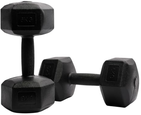 Plastic Hex Dumbbell Set Dumbbells Pair Anti Slip & Anti Roll Hexagonal Weight Lifting Bodybuilding Exercise Workout Strength Training Home or Commercial Gym 2kg, 5kg, 6kg, 8kg, 10kg