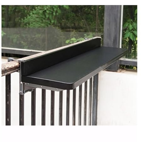 SHINGJING Balkon-Hängetisch, Geländer, Hänge-Klapptisch aus Metall, Aluminiumlegierung, moderner Hausbar-Tresen, Wandtisch, Freizeittisch(Black,L80*W39cm/L31.5*W15.3in)