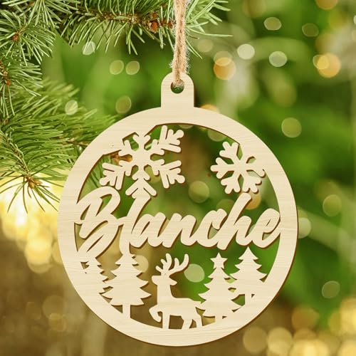 Personalised Christmas Bauble with Name Wooden Tree Decorations Xmas Gifts Custom Decorations for Christmas Tree