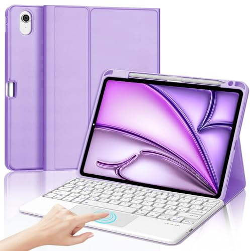 IVEOPPE Cover Tastiera per iPad Air 11 M4 2026/M3 2025/M2 2024 11 Pollici | Keyboard Touchpad Magnetico Staccabile, Italiano QWERTY, Custodia Tastiera Trackpad Bluetooth con Portapenna, Viola chiaro