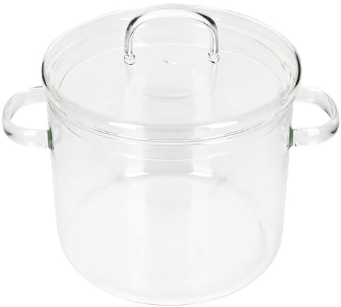 MamboCat OLLA Glas-Topf mit Deckel mittel 1,38 L I Kochtopf aus Borosilikatglas I Topf mit Henkeln & Deckel I für Nudeln, Eintopf, Suppe, Gemüse, Fleisch & Saucen I Küchen Zubehör