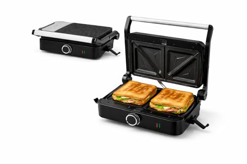 Syntrox SM-1000W Toledo Sandwichmaker mit Wechselplatten – knusprige Toast-Sandwiches schnell & gleichmäßig – Antihaft-Sandwichgerät elektrisch – kompakt & leistungsstark