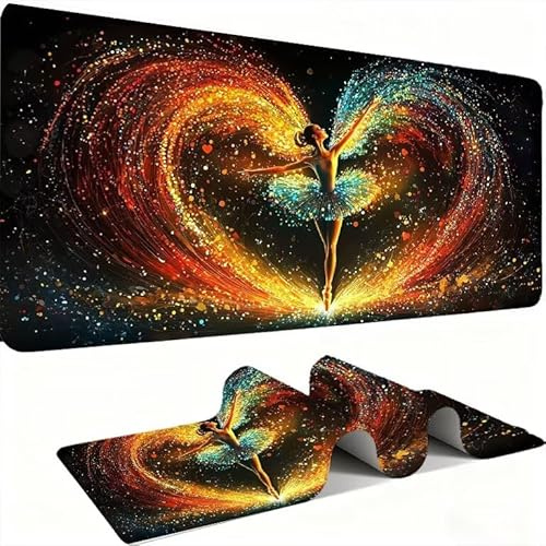 Tapis de Souris AAA XXL 700 x 300 mm Grand Tapis de Bureau Bords Cousus Imperméable Antidérapant,Ordinateur Portable Améliore la précision et la Vitesse. pour Gamer, Ordinateur, PC, Elfes Danse w0w526