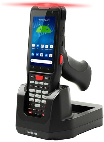 Scanner di codici a barre Android a lungo raggio 2026, Android 14 PDA, dotato di scanner Zebra SE5500, scanner di inventario a lunga distanza con impugnatura a pistola e base di ricarica, QR 1D 2D