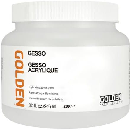 GOLDEN Acrilico medio: Acrilico GESSO 946ml eccellente semi assorbente superficie per oli e acrilici