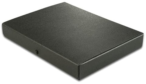 ELBA 400001926 Dokumenten-Box aus Hartpappe mit 3 Einschlagklappen und Druckkopf 4 cm schwarz
