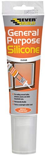 Everbuild General Purpose Silicone Sealant – Waterproof – Suitable for Interior and Exterior Use – Clear – 80ml
