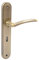 domino Türgriff 72 Drückergarnitur BB-Buntbart Set | Langschildgarnitur | Türklinke für Zimmertür, Bürotür, Kellertür & Innentür | L-Form | Türdrücker-Set aus Aluminium | Bronze |PRESTO-R M3