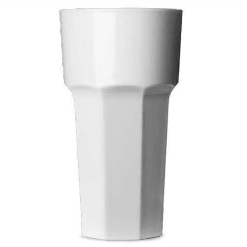 Elite Remedy Polycarbonate Hiball Tumblers White 12oz / 340ml - Set of 4 | Plastic Reusable Tumbler, Virtually Unbreakable Polycarbonate Plastic - Ideal for Parties, Outdoors & Event Catering