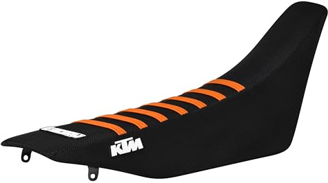 Enjoy MFG Sitzbezug, kompatibel mit 2000 KTM EXC 400-520, alle schwarz/orange Rippen