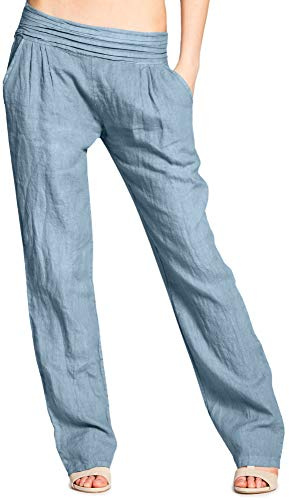 Caspar KHS020 Damen Casual Leinen Hose
