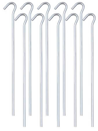 Milestone Camping 20970 Set of 10 Steel Tent Pegs / 23cm Length/Ideal for Tents, Gazebos, Football Nets, Tarps & More