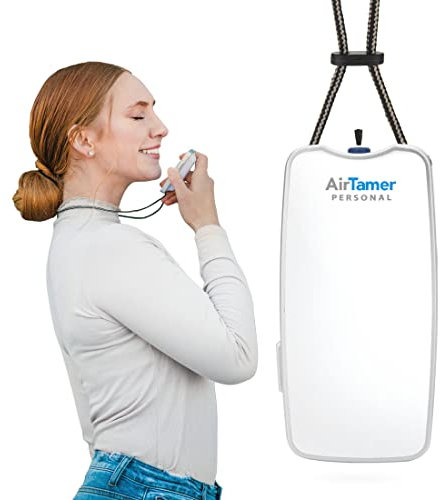 AirTamer A310W Persönlicher wiederaufladbarer Luftreiniger, tragbar, Negativ-Ionen-Generator, wirksam gegen Keime/Viren/Allergene, weiß