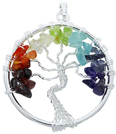 CRYSTALMIRACLE Tree Of Life Gemstone Pendant Wellness Positive Energy Fashion Men Women Gift Healing Powerful Accessory wellness