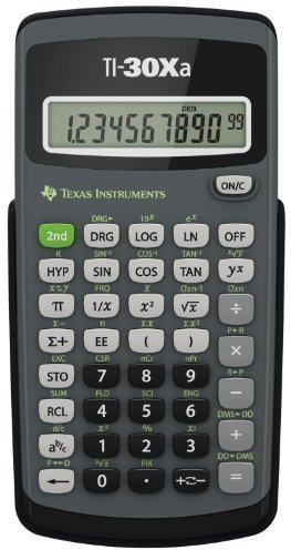 Texas Instruments TI 30 XA Calcolatrice scientifica basica a batteria con display a una riga e funzionalità matematiche e scientifiche generali - 5803003