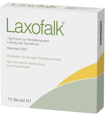 Laxofalk Pulver 10 Beutel, bei chronischer Verstopfung bei Erwachsenen | Arzneimittel, Macrogol 4000, 10g Pulver zur Herstellung einer Lösung zum Einnehmen, mit Orangen-Grapefruit-Aroma