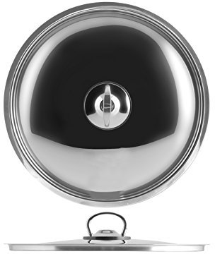 H&H Coperchio Inox Elodie Cm22 Pentole E Preparazione Cucina, Acciaio Inossidabile, Argento, 22 cm