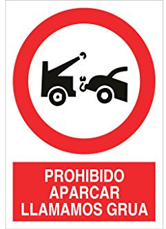 Cofan Cartel poliestireno Prohido aparcar aviso grua 420x297mm