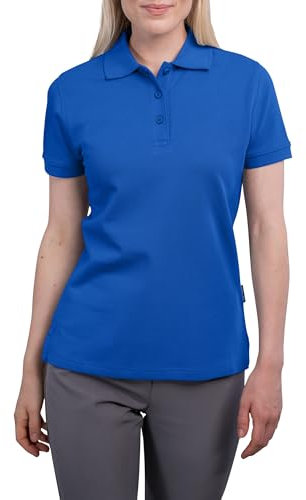 HRM Premium Damen Heavy Polo - Royalblau, Gr. 5XL - 100% Baumwolle, Bis 60°C Waschbar - Hochwertiges & Nachhaltiges Polohemd - Workwear