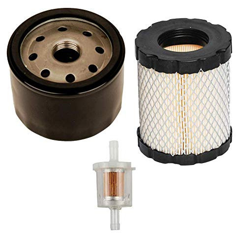 Carkio Sostituire Filtro Aria Filtro Olio con Filtro Carburante Compatibile con Briggs & Stratton 492932 492056 492932S 695396 696854 795890 GY20577 AM125424 Kawasaki 49065-7007