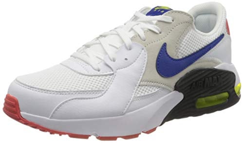 Nike Air Max Excee (GS) Sneaker, White/Hyper Blue-Bright Cactus-Track Red, 36 EU