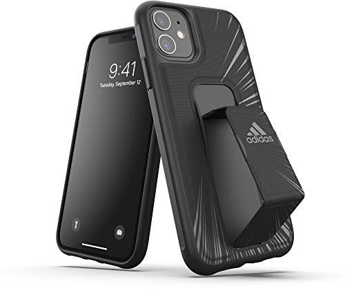 adidas Compatible with iPhone 11 Case, Sports Grip Stand Mobile Phone Case - Black