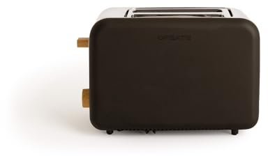 CREATE/TOAST RETRO/Toaster Schwarz / 6 Leistungsstufen, Krümelschublade, Thermostat, Auftauen, Aufwärmen, 2 breite Scheibenschlitze, 850W