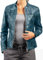 PriceRight Damen Echtes Lammfell Leder Slim Fit Schwarz Jacke Lammfell Schwarz Lederjacke Schwarz Slim Fit Lederjacke Gr. 42, Türkis Grün