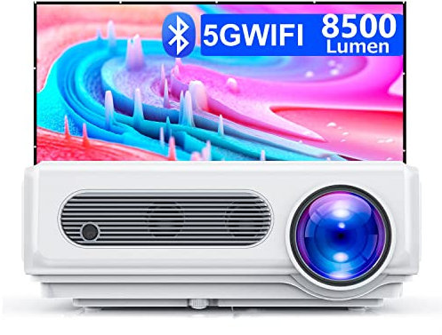 WiMiUS Proiettore WiFi Bluetooth 1080P Nativo, Videoproiettore 8500 Lumen, Supporta 4K Full HD Funzione Zoom, Proiettore LCD per Home Cinema, Compatibile con Smartphone/TV Stick/PS4/PC