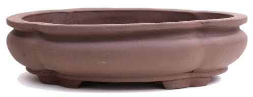 Bonsai - Schale oval 50 x 38,5 x 14,5 cm, unglasiert, braun, frostfest 40865