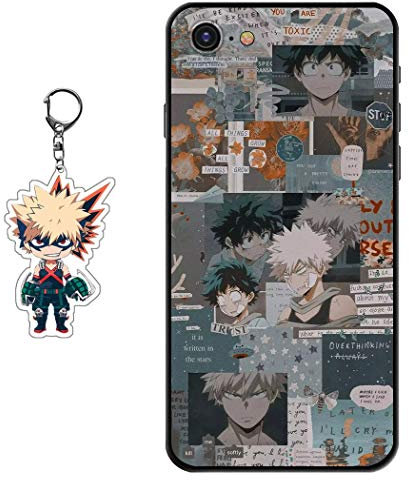 Staremeplz Hülle für iPhone 7/8/iPhone SE 2020 Anime Handyhülle [Mit Schlüsselbund] Cartoons Silikon Sanft Bumper Case Hülle für iPhone 7/8/iPhone SE 2020