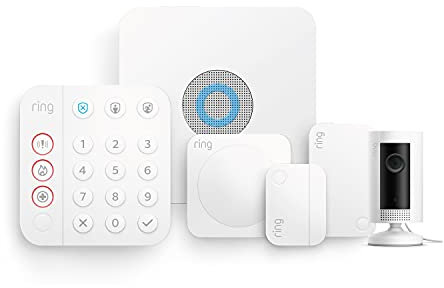 Ring Alarm 5 Piece Kit (2nd Generation) + Ring Indoor Cam by Amazon – home security system with optional Assisted Monitoring - No long-term commitments - Works with Alexa