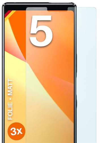 moex FlexProtect matte Schutzfolie für Sony Xperia 5 Displayschutz Folie matt gegen Reflexionen, Anti Reflex Handyfolie mit Sonnenschutz, Kompatibel mit jeder Handyhülle, 3 Stück