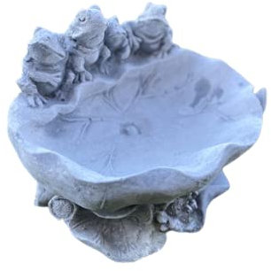 Massive Steinfigur 4 Froschen SchaleTrinkschale Vogelbad aus Steinguss frostfes Gartendeko Deko-Figur für Haus Garten Moderne Statue Garten-Figur