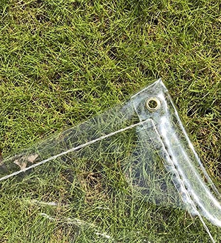 MDCG 0.3mm Transparent Thicken Rain Cloth Keep Warm Sun Protection Dust-proof Soft Glue Plastic All Clear Tarps Tarpaulin (Color : Clear, Size : 1.9x1.7m)